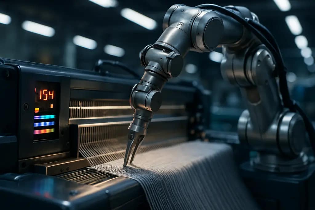 Robotic apparel manufacturing cell assembling bonded garments in a clean factory setting