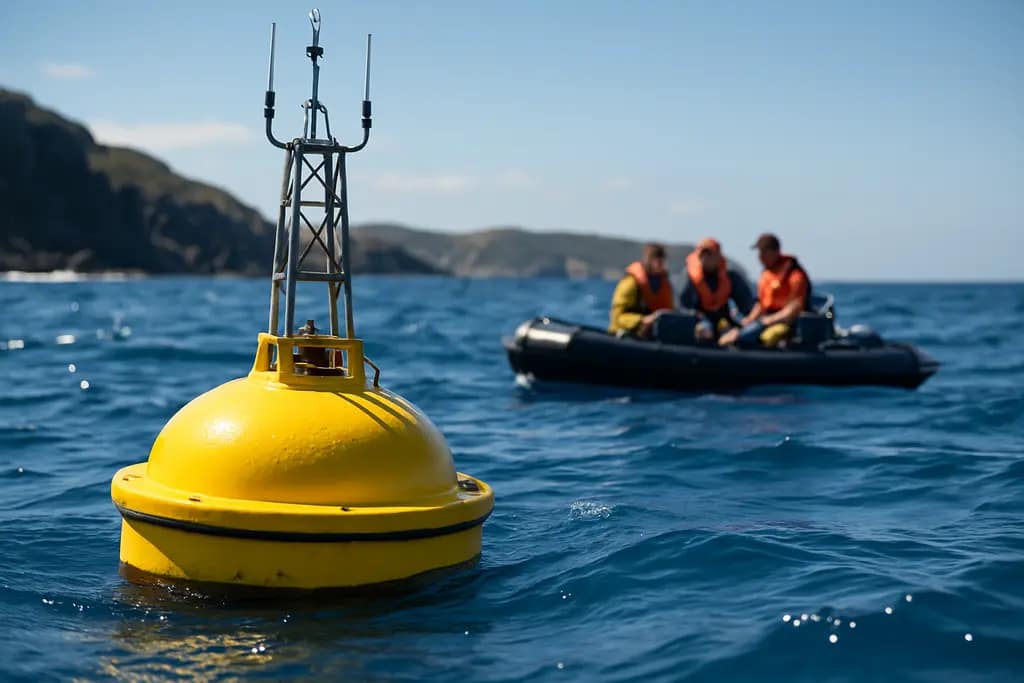 Wave Energy Testing cables and buoys off an Oregon coastal research site