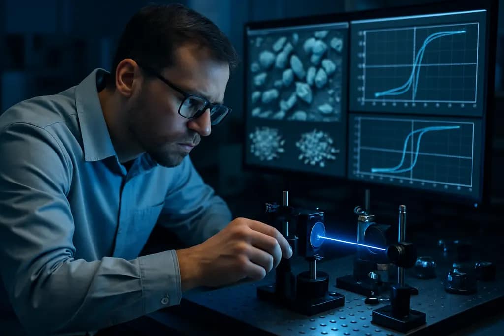 metasurface magnetization experiment with light interacting with a patterned nanoscale surface